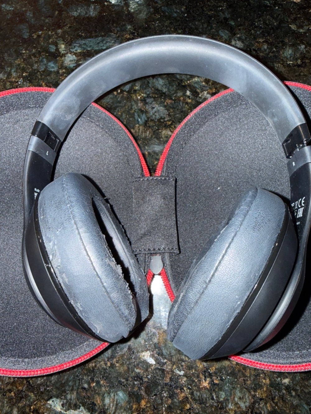 Over-Ear Black Headphones with Gray Cushions